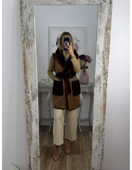 Chaleco reversible choco