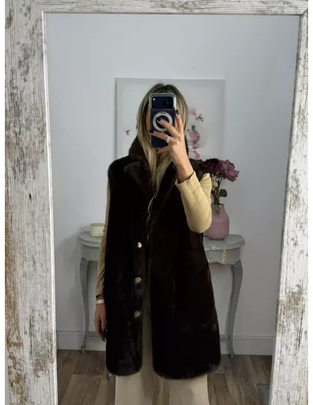 Chaleco reversible choco