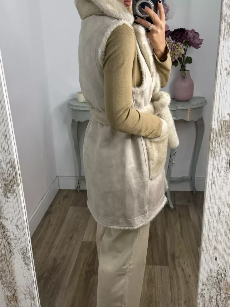 Chaleco reversible beige