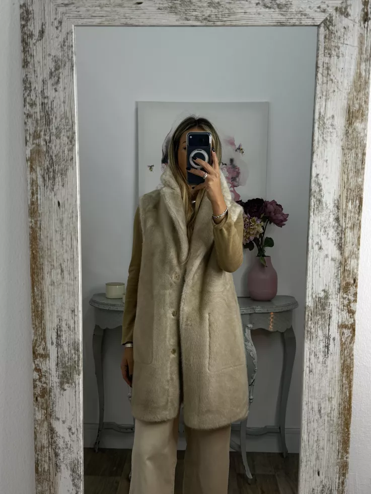 Chaleco reversible beige
