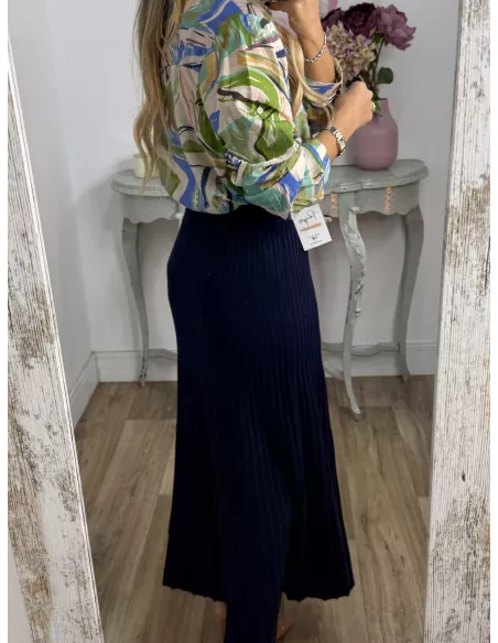 Camisa Ritual tono azul y verde