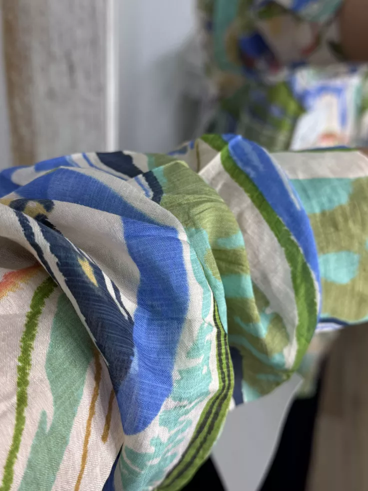 Camisa Ritual tono azul y verde