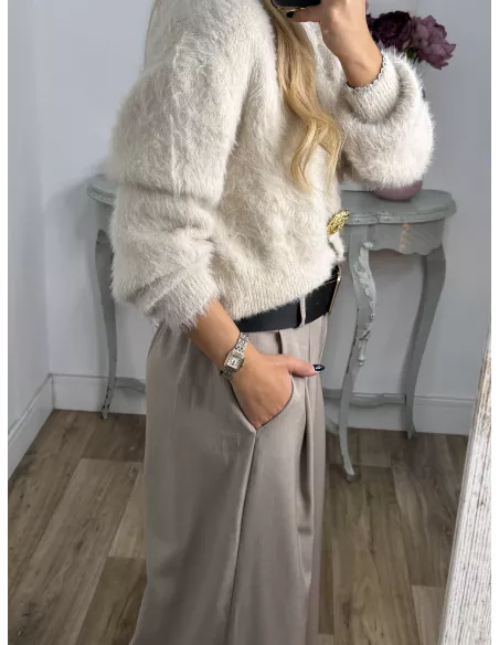 Rebeca beige botones grandes dorados