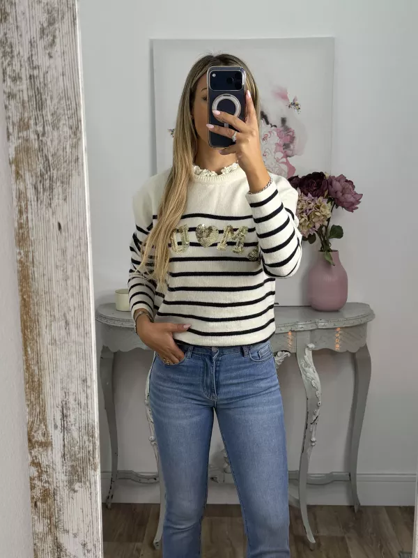 Jersey Amour rayas blanco