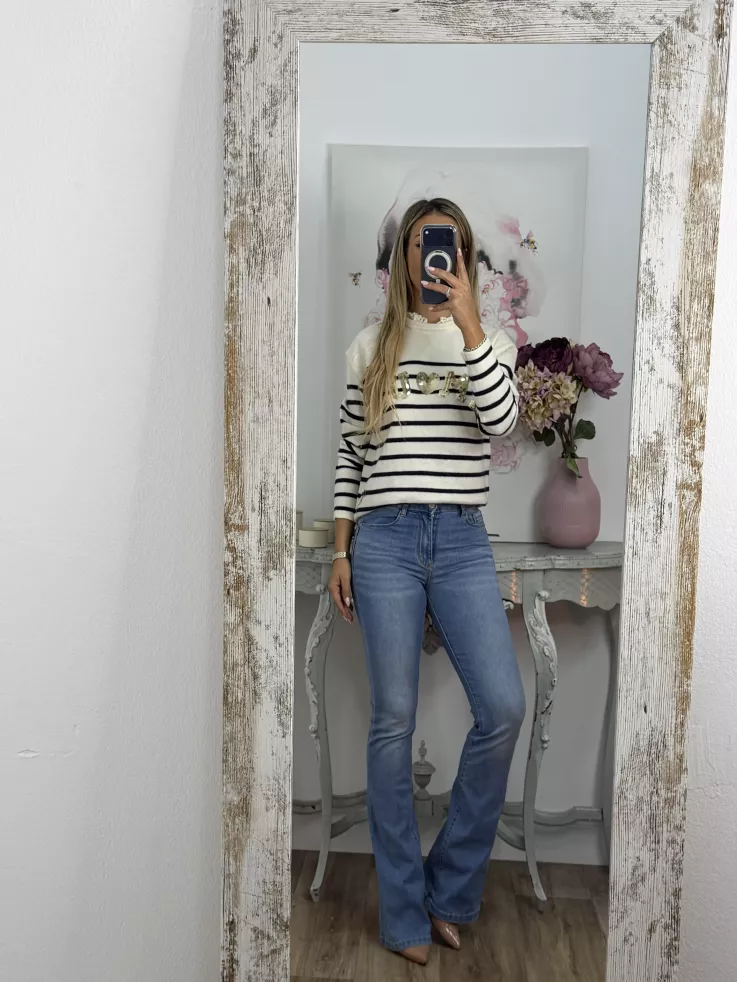 Jersey Amour rayas blanco