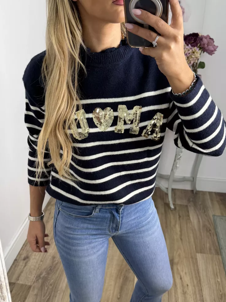 Jersey Amour rayas azul marino