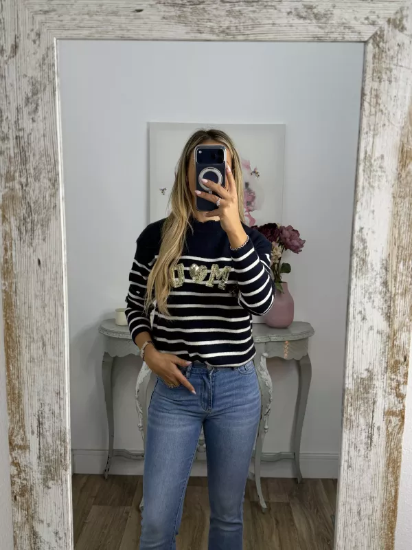 Jersey Amour rayas azul marino