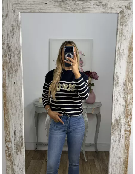 Jersey Amour rayas azul marino