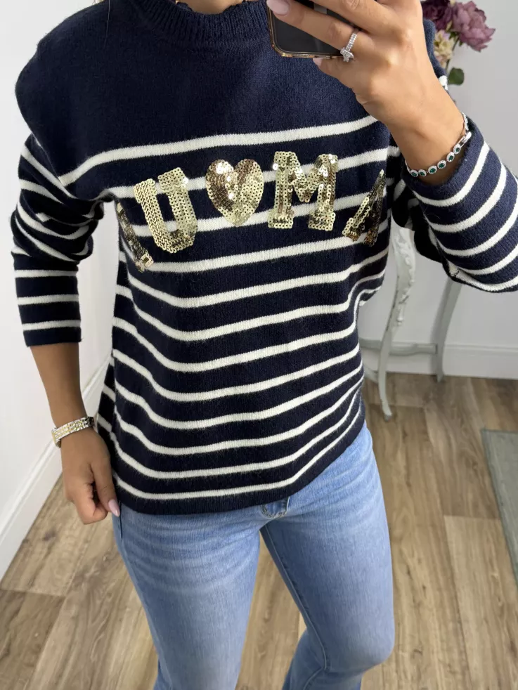 Jersey Amour rayas azul marino