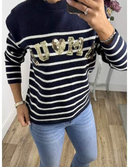 Jersey Amour rayas azul marino