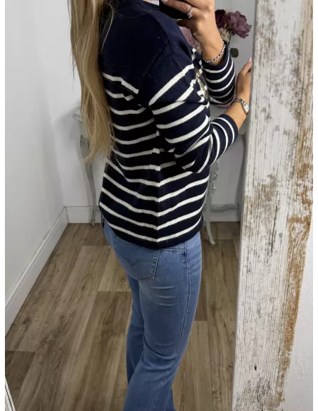 Jersey Amour rayas azul marino