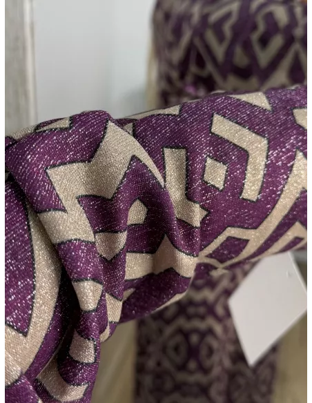 Conjunto brillo estampado morado y arena