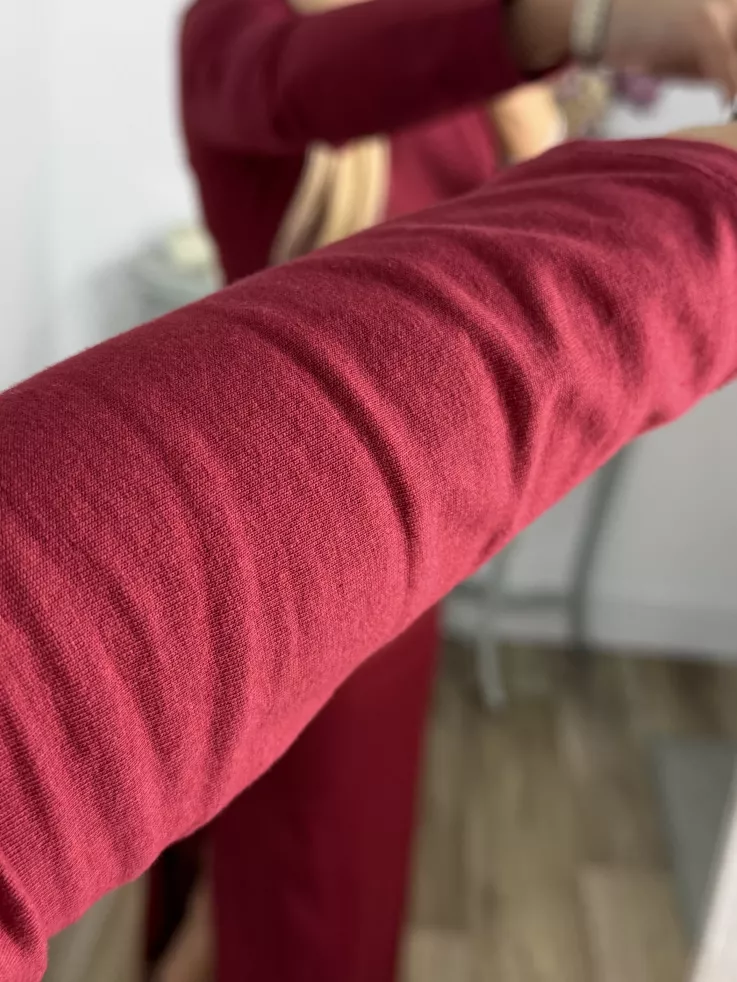 Vestido Algodón color vino nudo cintura