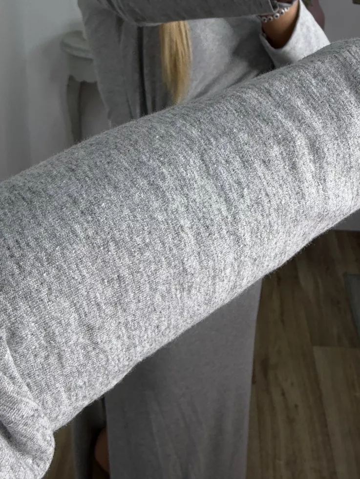 Vestido Algodón gris nudo cintura