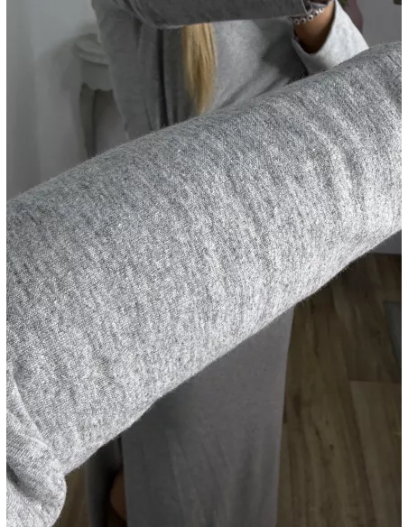 Vestido Algodón gris nudo cintura