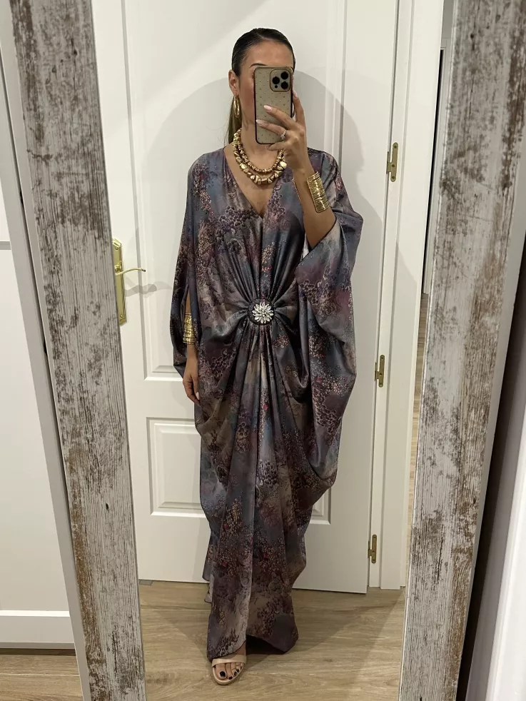 Vestido tipo túnica broche