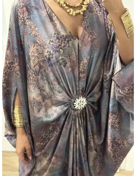 Vestido tipo túnica broche