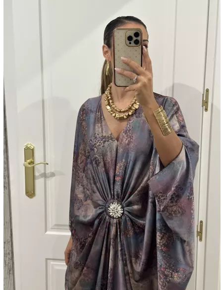Vestido tipo túnica broche
