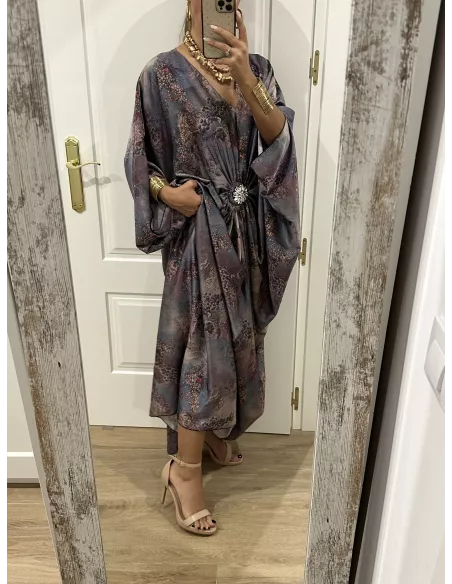 Vestido tipo túnica broche