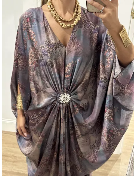 Vestido tipo túnica broche