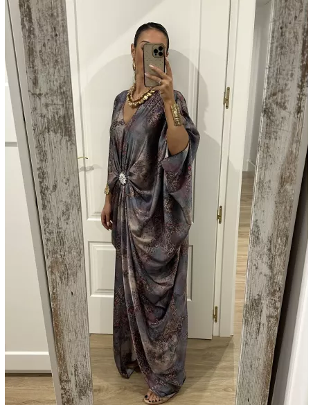 Vestido tipo túnica broche