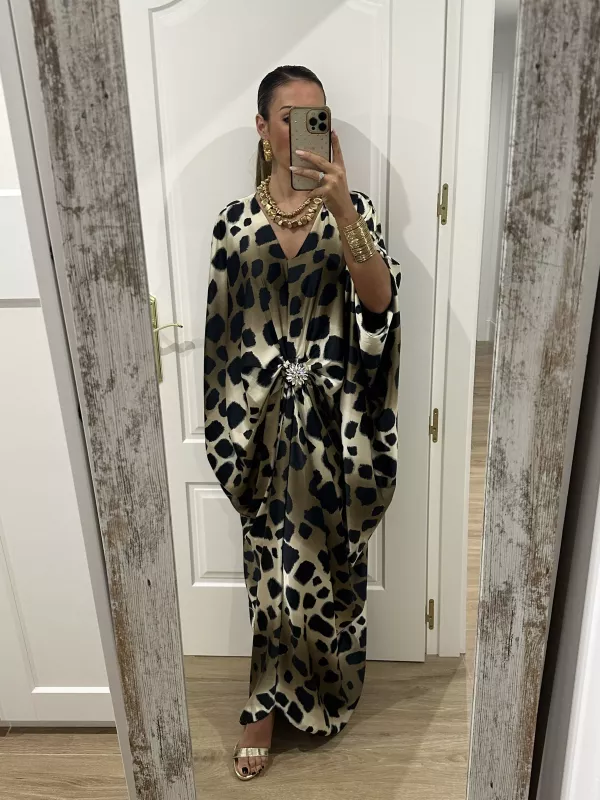 Vestido tipo túnica broche print