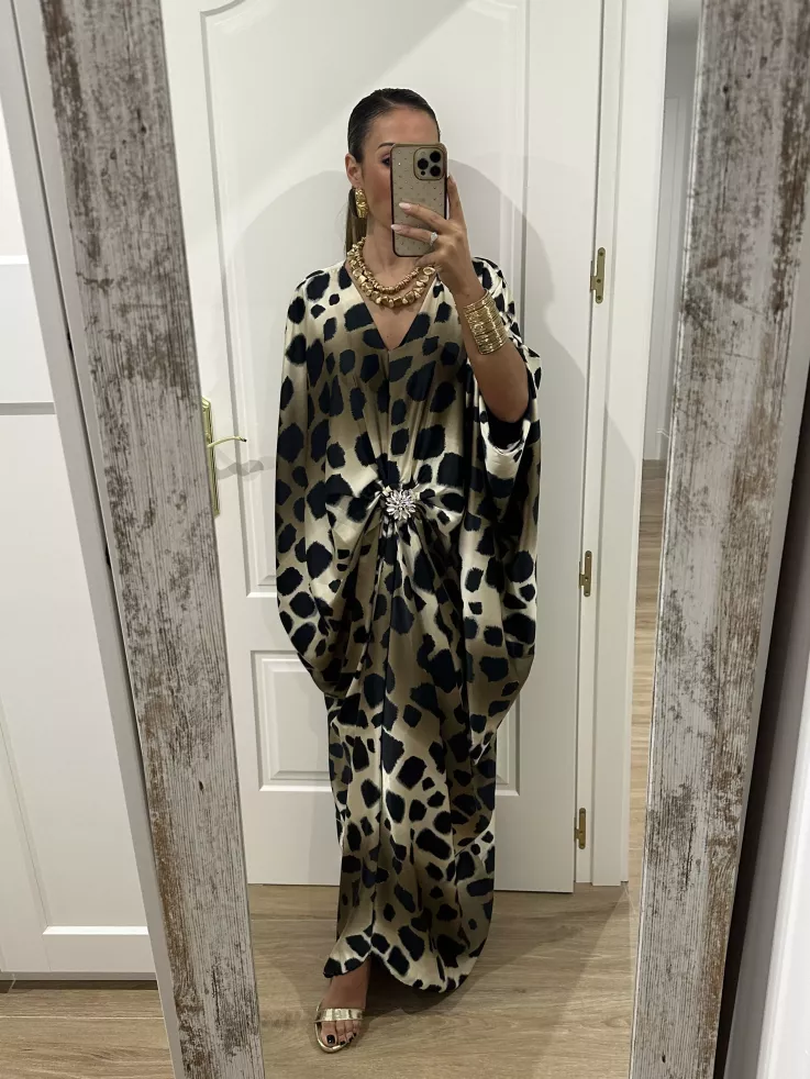 Vestido tipo túnica broche print