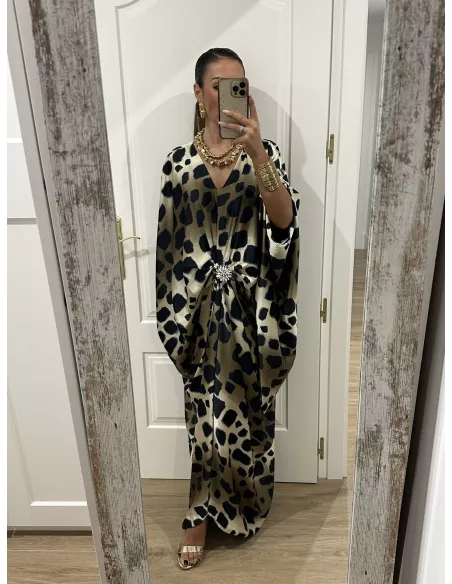 Vestido tipo túnica broche print