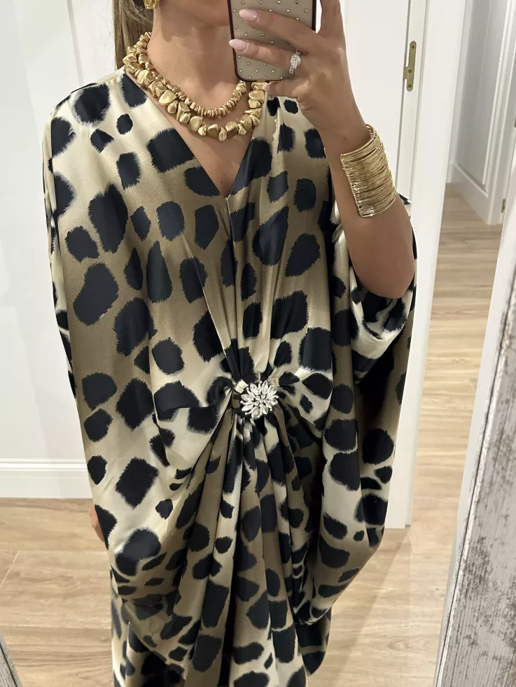 Vestido tipo túnica broche print