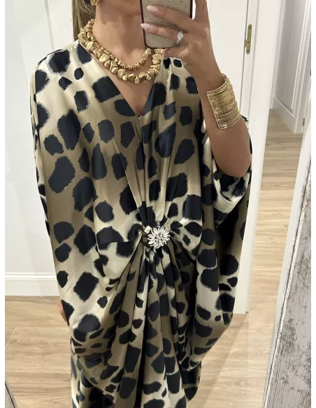 Vestido tipo túnica broche print