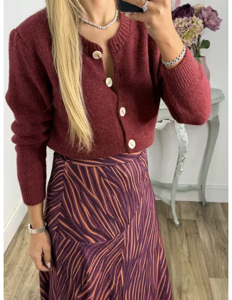 Rebeca de punto burdeos