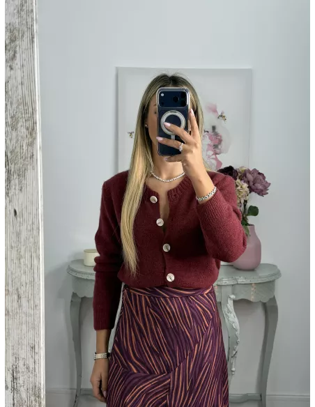Rebeca de punto burdeos
