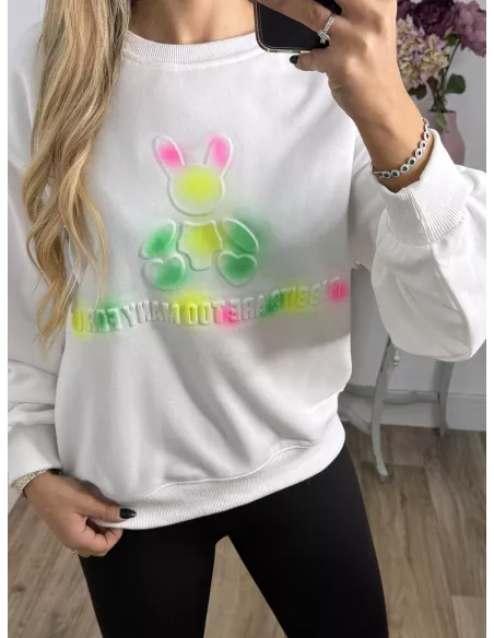 Sudadera blanca oso
