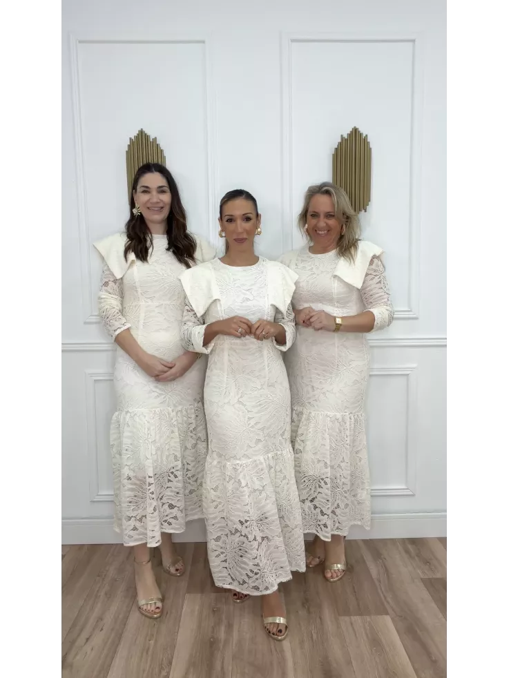 Vestido Dominique hueso