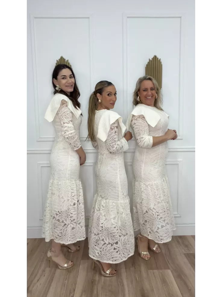 Vestido Dominique hueso