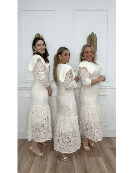 Vestido Dominique hueso