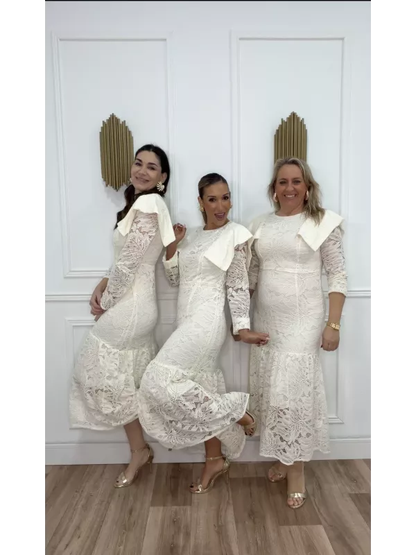 Vestido Dominique hueso