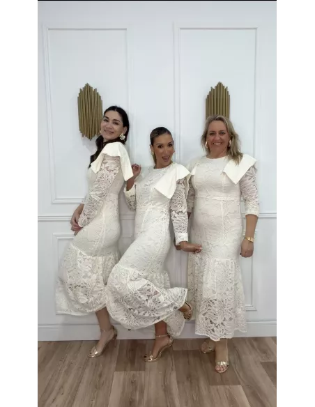 Vestido Dominique hueso