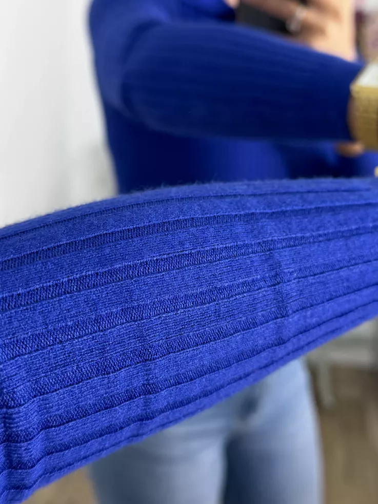 Jersey tipo polo cremallera azul