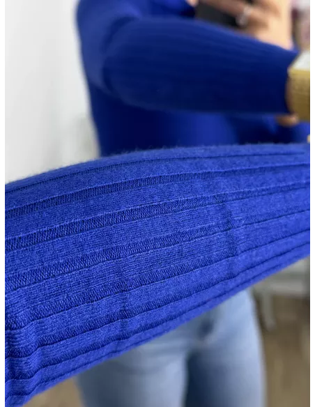 Jersey tipo polo cremallera azul