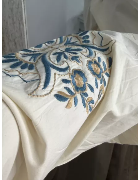 Camisa Leli beige bordada