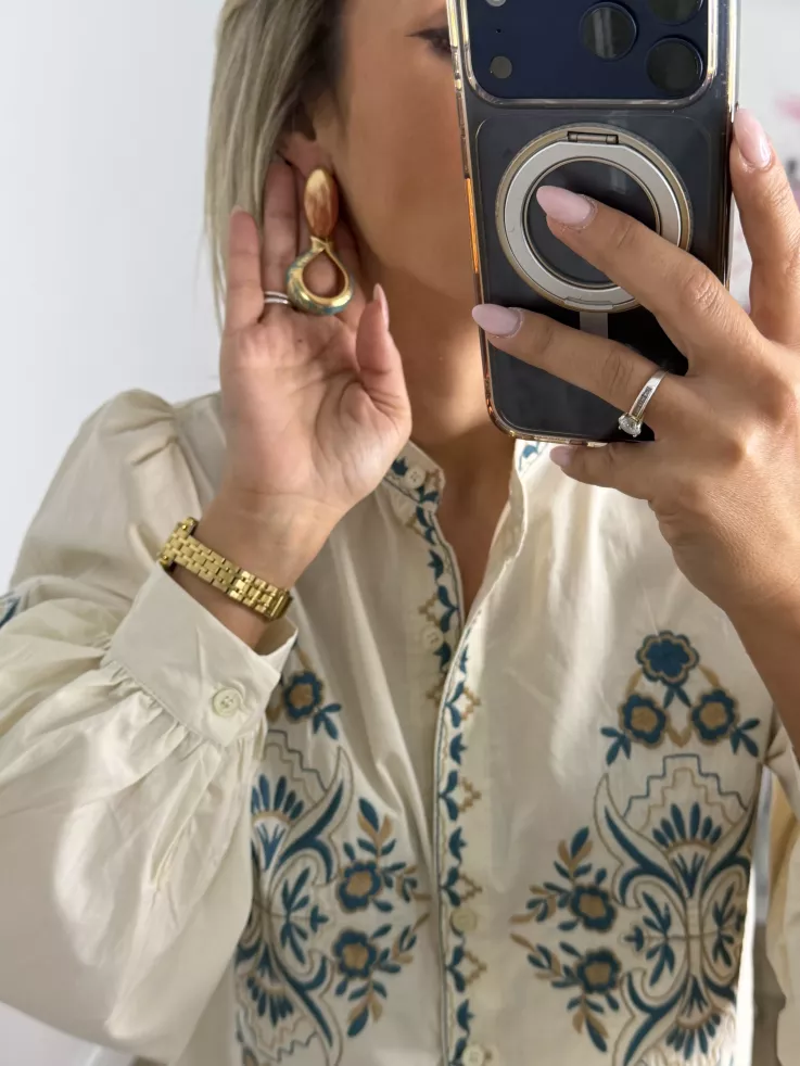 Pendientes chapado en oro