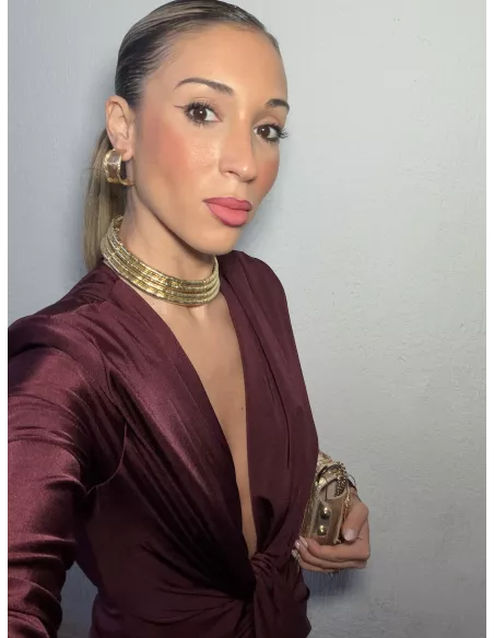 Pendientes aro dorado ancho