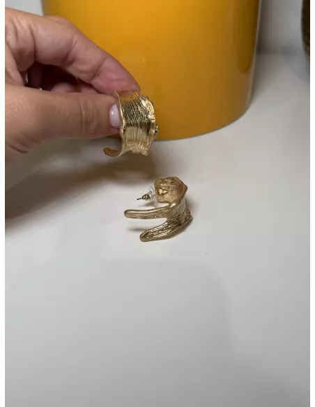 Pendientes aro dorado ancho