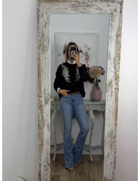 Jersey alas negro lentejuelas