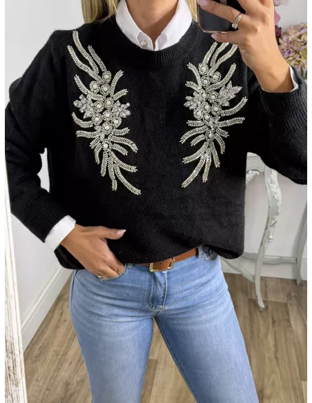 Jersey alas negro lentejuelas