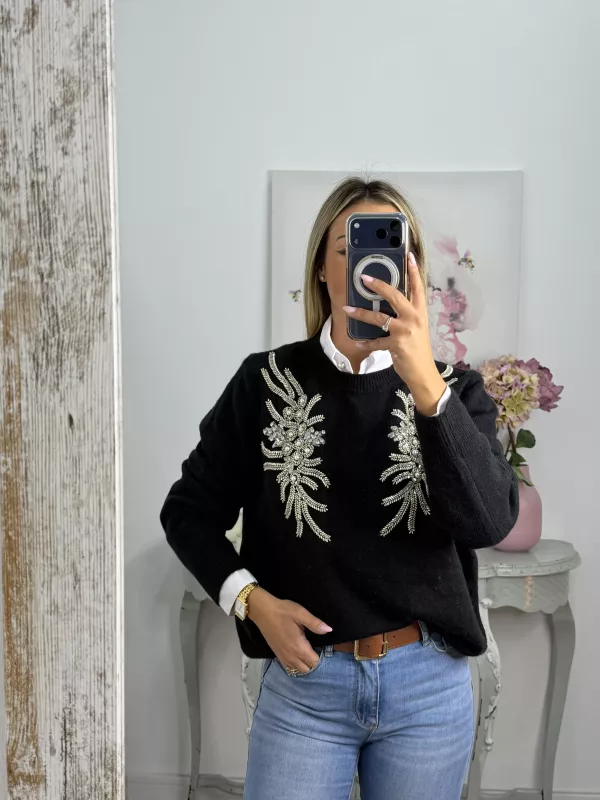 Jersey alas negro lentejuelas