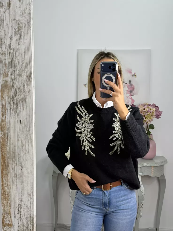 Jersey alas negro lentejuelas