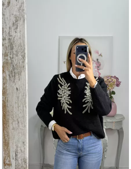 Jersey alas negro lentejuelas
