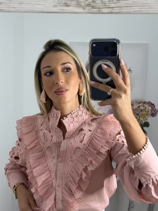 Pendientes dorado y rosa